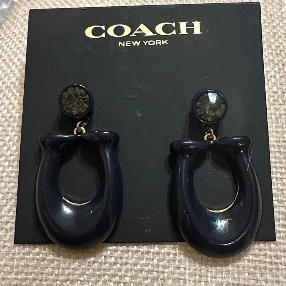 Coach Black and Gold Earrings - Picture 2 of 2